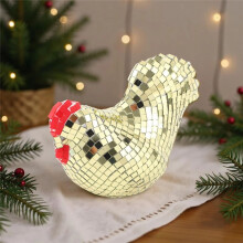 Spegelboll Akryl Kycklingfigur Reflekterande Akryl Samlarbar Dansfestdekoration för Bröllop Thanksgiving A