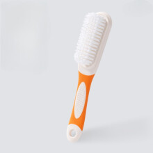 (Orange) Long handled Soft bristled Shoe Brush Contrast Washing Brush Multi functional Cleaning Brush Household Shoe Laundry Brush