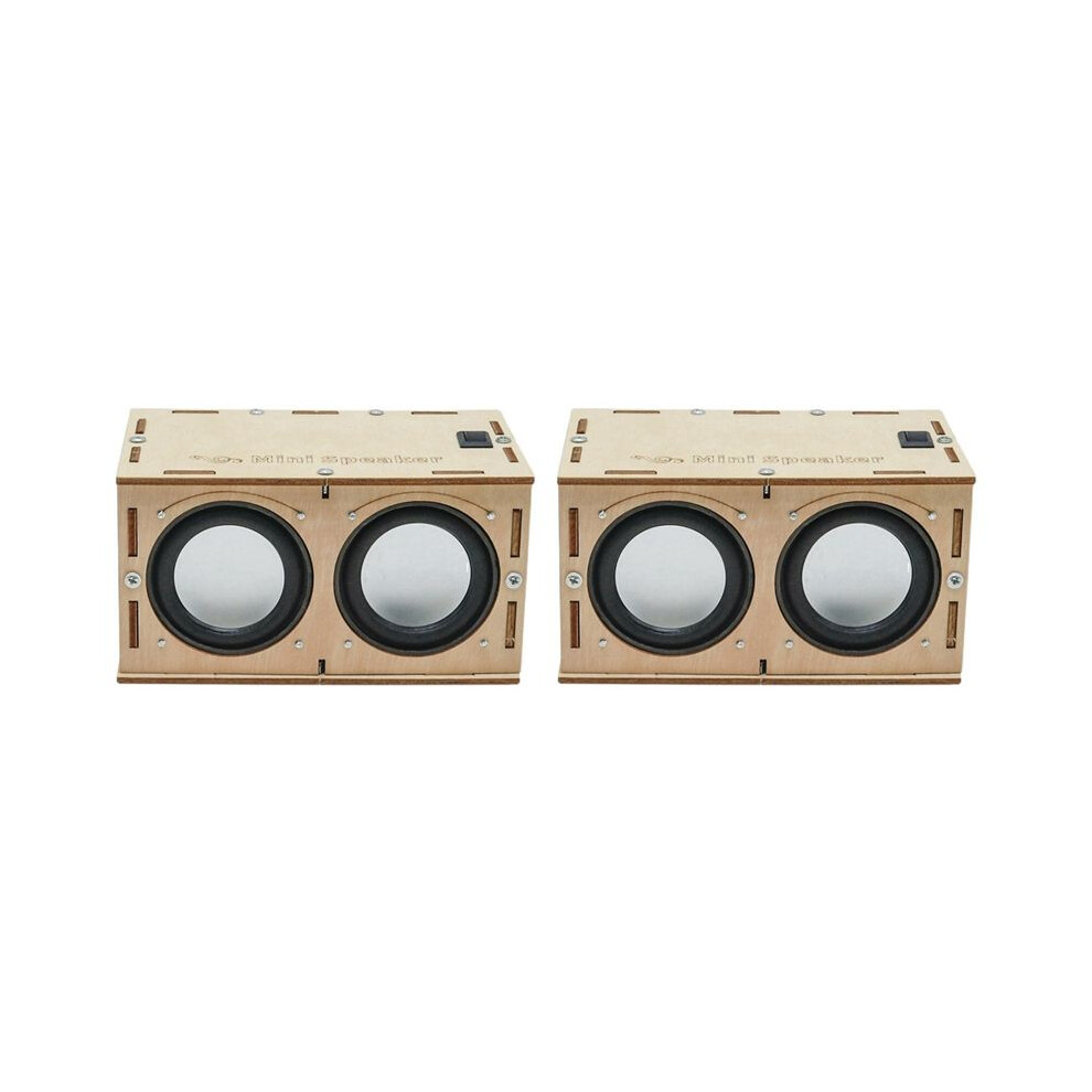 2X Diy Speaker Box Kit Electronic Sound Amplifier Builds Your Own Portable Wood Case Speaker Sound 6033108127601