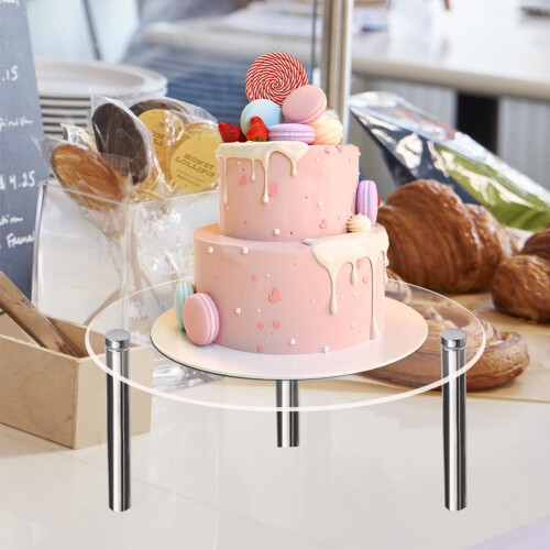 Acryl taartstandaard met bord en cupcakehouder 1