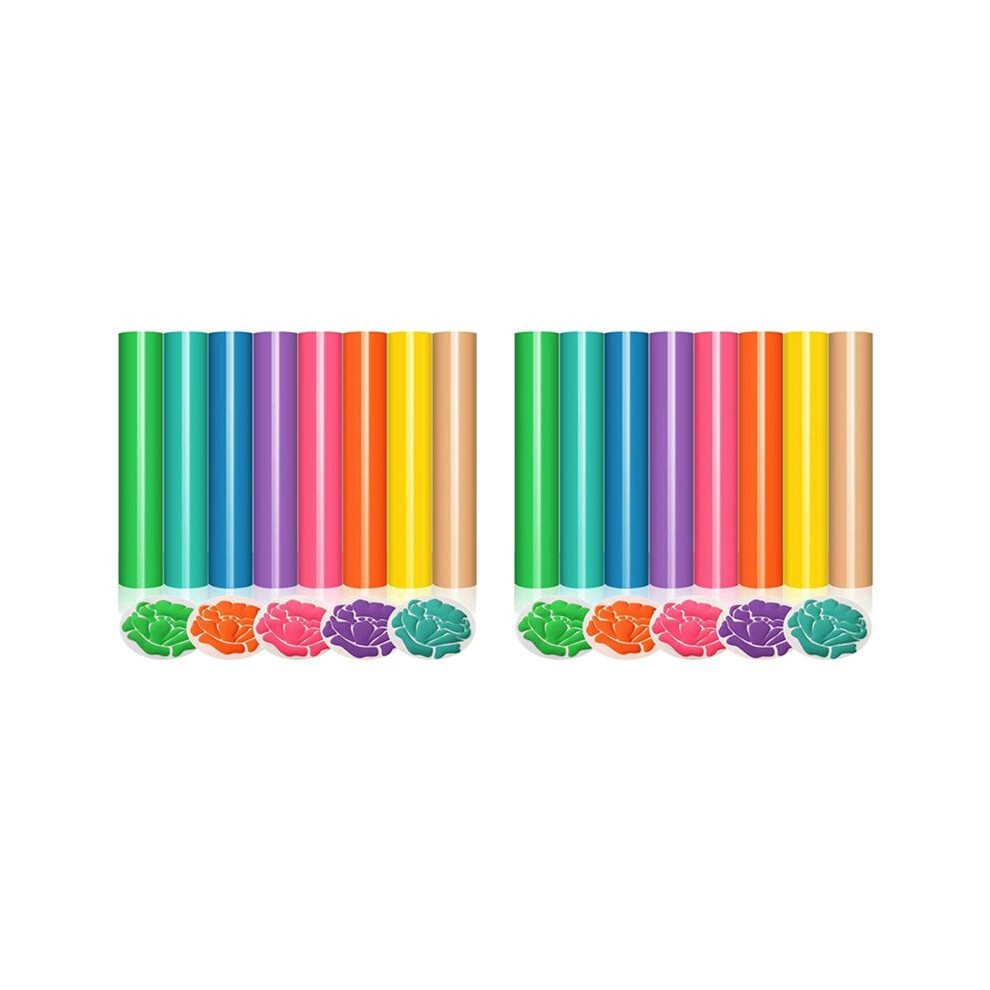 16X Transfer-8 Colors 3D Puff Htv Heat Transfer Vinyl 30X25cm Pastel Colored Puffy Iron- Vinyl T-Shirt 6032212923352