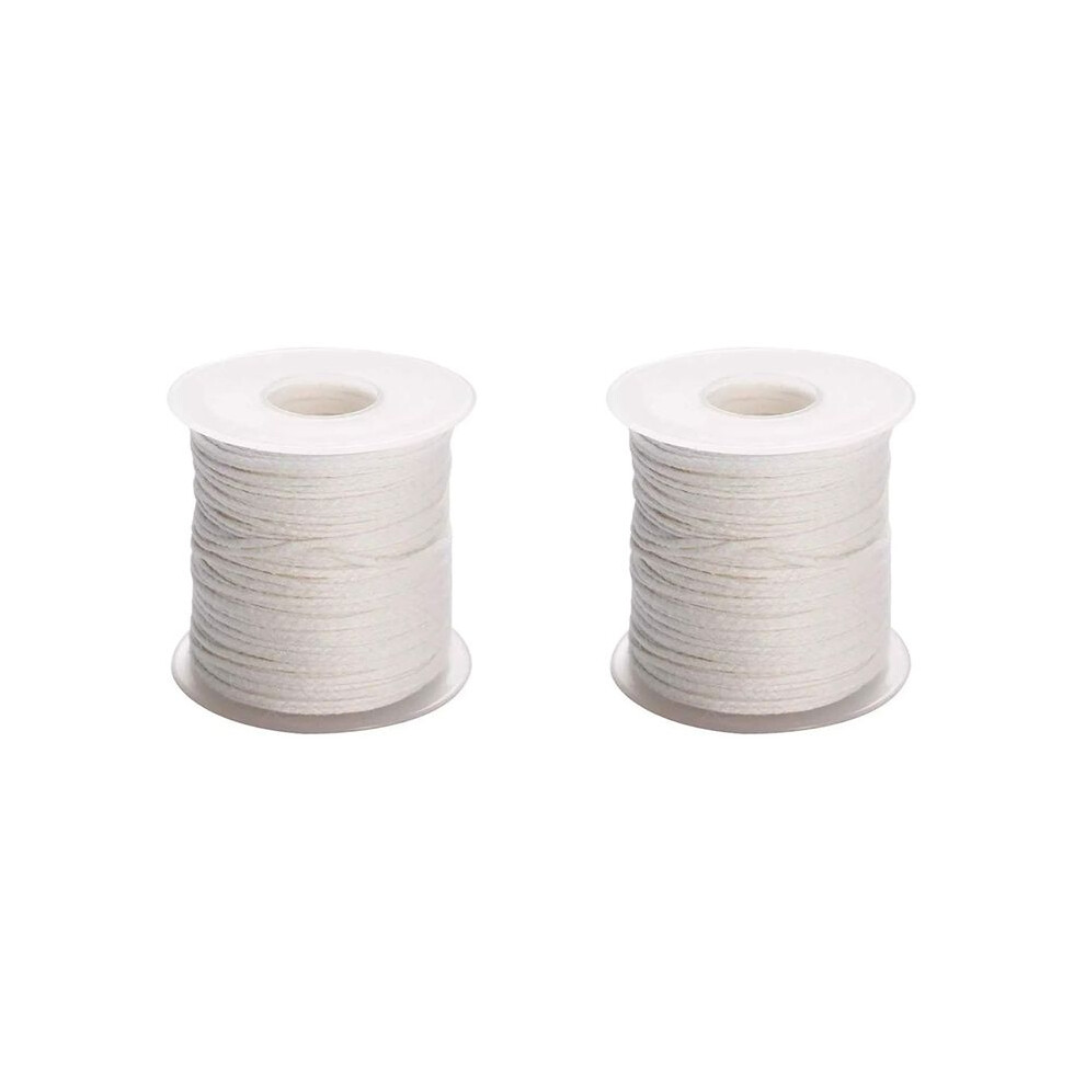 2 Roll 200Feet/61Meter White Candle Wick Cotton Candle Woven Wick For Diy Candle Making Material Smokeless Wax Core 6031337465839