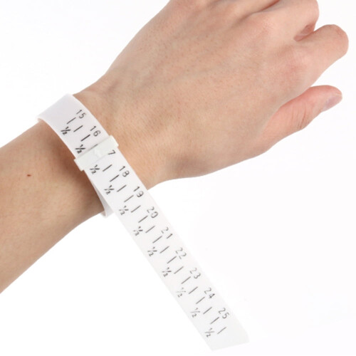 Plastic wrist sizer bracelet gauge white 1