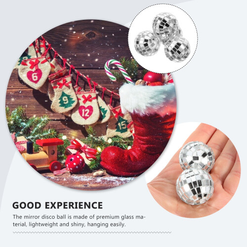 Silver Disco Balls Hanging Ornament 12 Pcs 2