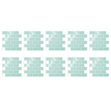 10PC Green Subway 3D Self Adhesive Wall Sticker Kitchen Splashback Tile Waterproof for Home DIY Wall Decor