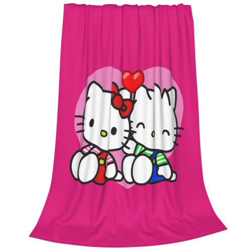Flanelová deka Hello Kitty, měkká, teplá, 122 x 152 cm 1