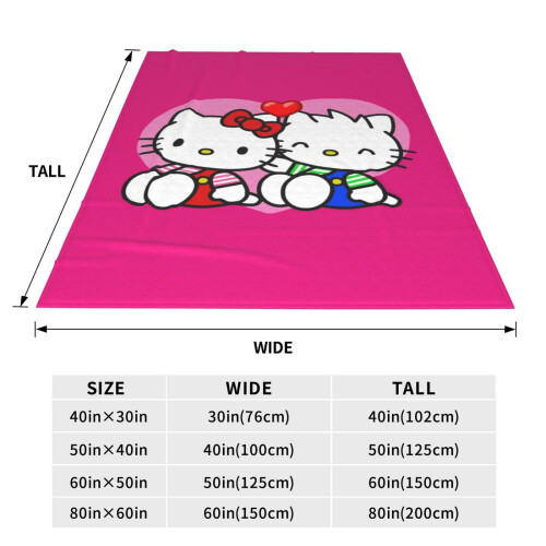 Flanelová deka Hello Kitty, měkká, teplá, 122 x 152 cm 2