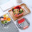 Lancheira plástica Kayannuo com dupla camada, 1,1L 6