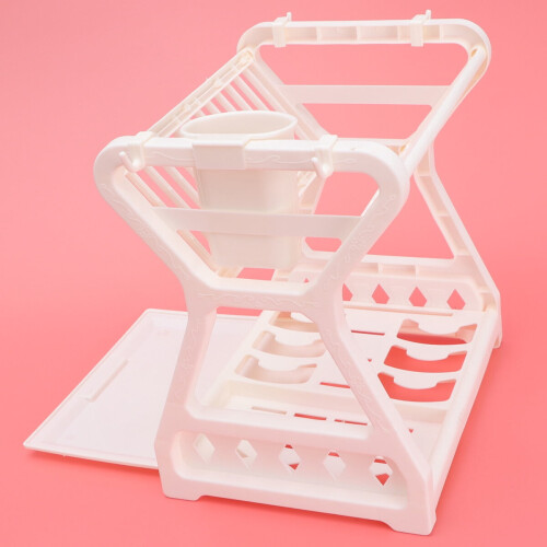 Portaoggetti da cucina in plastica con scolapiatti e portautensili. 2