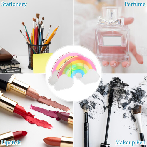 Akryl blyantholder til makeupbørster, regnbuedesign 1