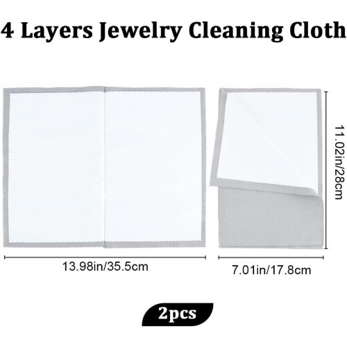 Silver Polishing Cloth 4-Layer Light Grey 2 Pcs 1