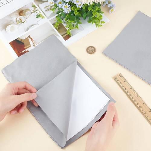 Silver Polishing Cloth 4-Layer Light Grey 2 Pcs 2
