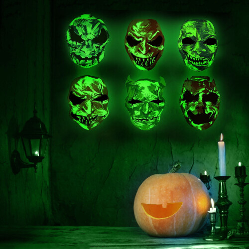 Adesivi murali a forma di teschio per Halloween (6 pezzi) 1