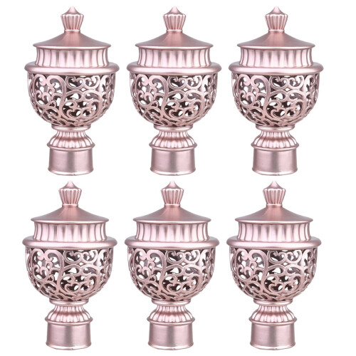 Ensemble de 6 embouts de tringle à rideaux or rose 2