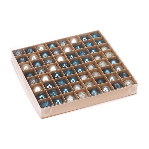 Christmas Ball Ornaments Shatterproof Plastic 64 pcs Blue 1