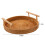 Bandeja redonda de servir em rattan trançado à mão com alças, 22 cm (8,66 polegadas) 2