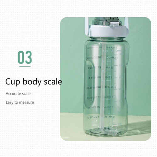Μπουκάλι νερού Tritan BPA Free 64oz με δείκτες χρόνου και 1