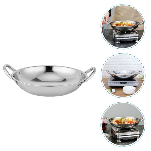 Eease stainless steel wok 26 cm dual handle 1