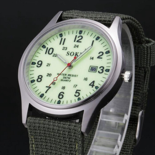 Kayannuo herre quartz armbåndsur med lærredsrem i rustfrit stål 2