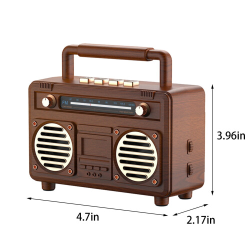 Retro Bluetooth minihøjttaler med radio og USB-drev 2