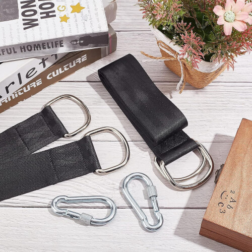 Tree Swing Straps Polyester 2 Pcs 15.86m with D-Rings and 1