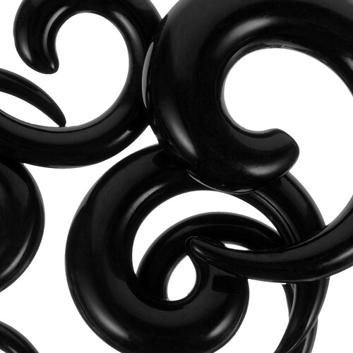 Spiral Ear Taper Expander Black 8 pcs 14G-00G 1