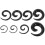 Spiral Ear Taper Expander Black 8 pcs 14G-00G 3