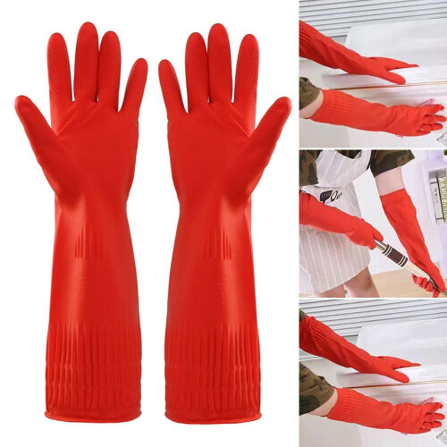 Rubber Gloves Heavy Duty with Long Cuffs 1 Pair 2