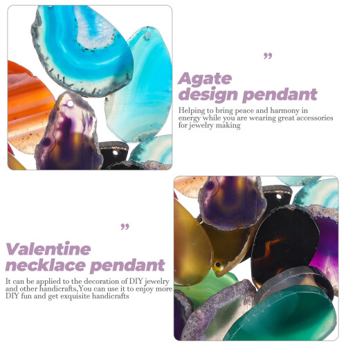 Agate Sheet Pendants Natural DIY Necklace 20pcs 1