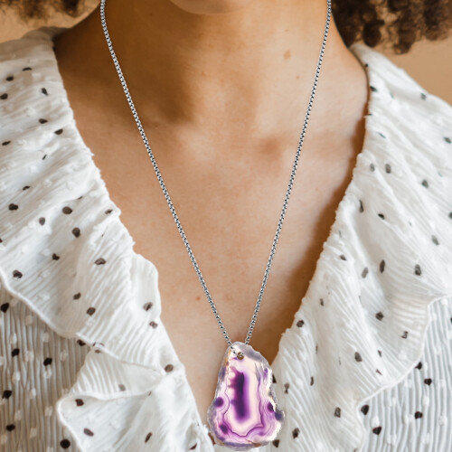 Agate Sheet Pendants Natural DIY Necklace 20pcs 2