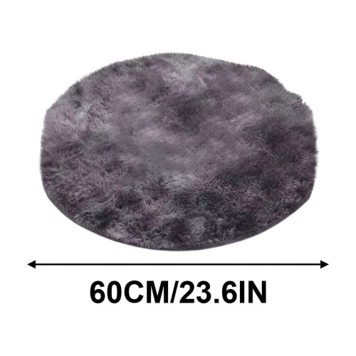 WIZUTIZ Rund Matta Fluffig Shag 61 cm 1
