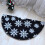 Schwarzer Plüsch-Baumrock mit Schneeflockenmuster, 140 cm 3