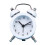 Classic double bell alarm clock white analog quartz 3