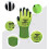 Gardening Work Gloves Nylon Spandex Fluorescent Green 3