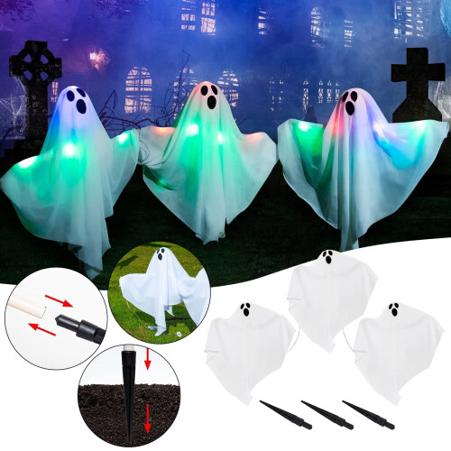 Halloween-valaistut kummituspolkumerkit, 3 kpl 1