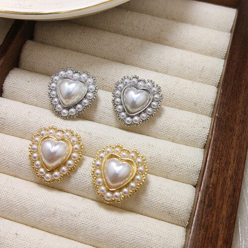 Pearl stud earrings 925 silver needle 2