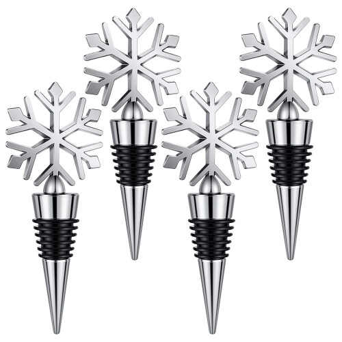 Snöflinga Vinflaskpropp Vintertema 4Pack 1