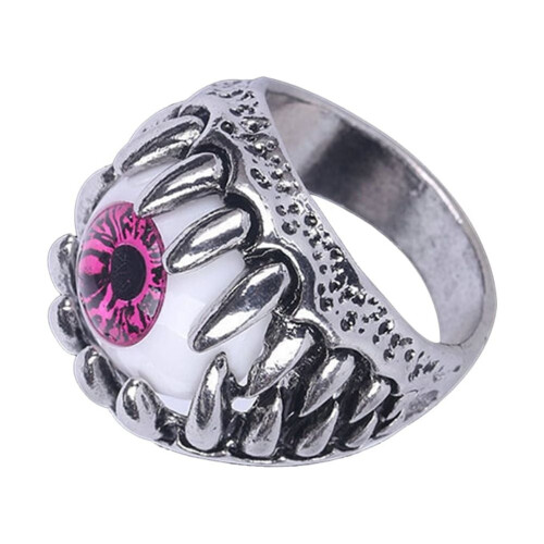 Men's Evil Eye Ring Set with Red Dragon Claw Design Size 8 1