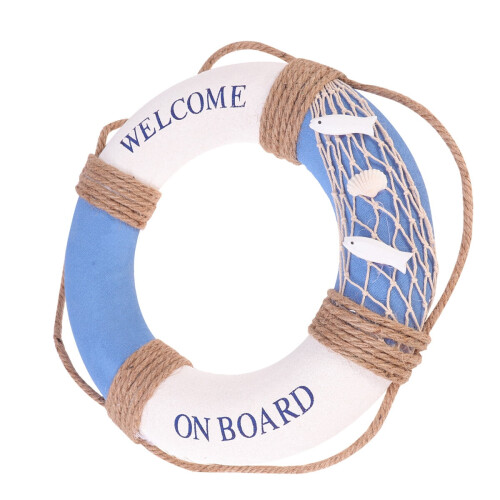 Διακόσμηση τοίχου Coastal Life Ring για βεράντα μπάνιου 1