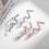 Zircon Spiral Ribbon Earrings Silver Needle 1 Pair 3