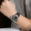 Men's Automatic Mechanical Watch PU Band Black Silver 3
