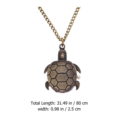 Vintage pocket watch with chain and turtle keychain 1