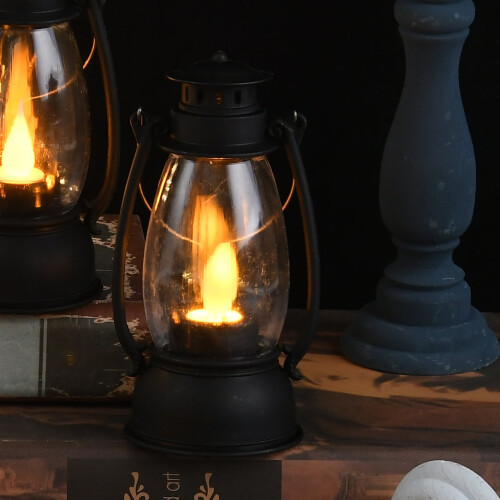LED Candle Lampwick Lantern Red Bronze One Size 2