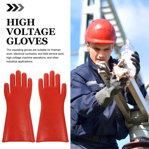 Work Gloves Insulating High Voltage Rubber 1 Pair 2