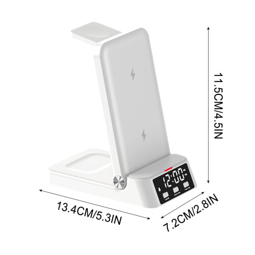 Wireless Charger with Alarm Clock and Night Light 3-in-1 2
