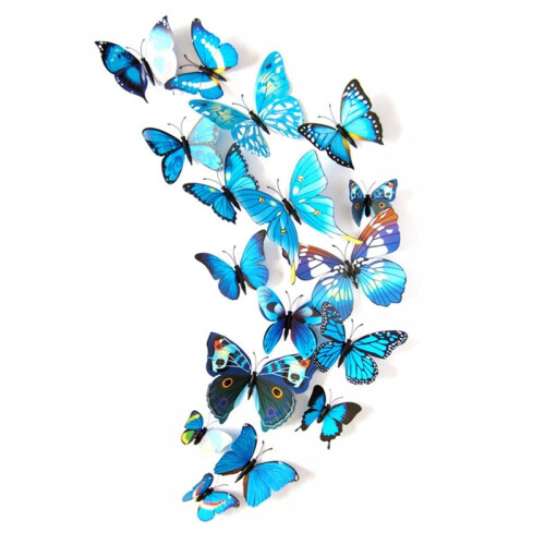 3D Butterfly Wall Decals Removable 12pcs