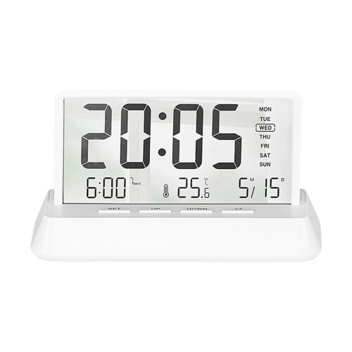 Digital väderklocka med LCD-display, temperatur/luftfuktighet, 1
