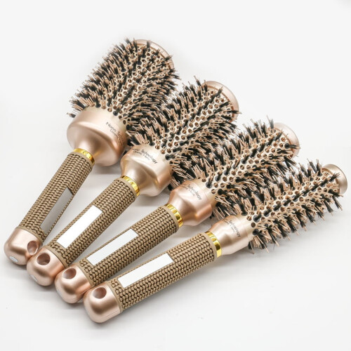 Runde Haarbürstenrolle aus Aluminium, 6,8 cm 1