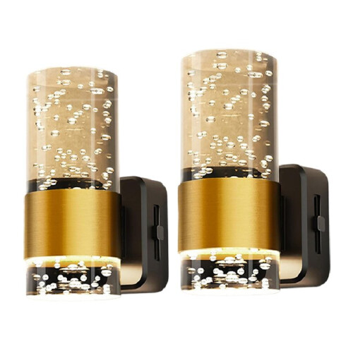 LED Night Light,Dimmable Night Lights Plug Into Wall, 2 Pack Acrylic Nightlight with 0-100 LM Adjustable Brightness (EU)