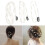Catene per capelli con perle da donna, accessori per trecce con clip3 6